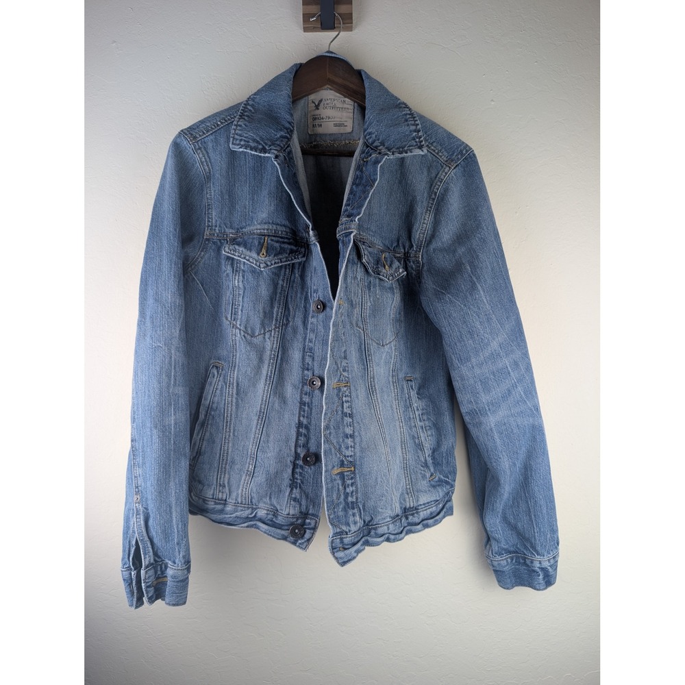 American Eagle Outfitters Womens Blue Denim Jean Jacket Medium 08934-7900 06/12